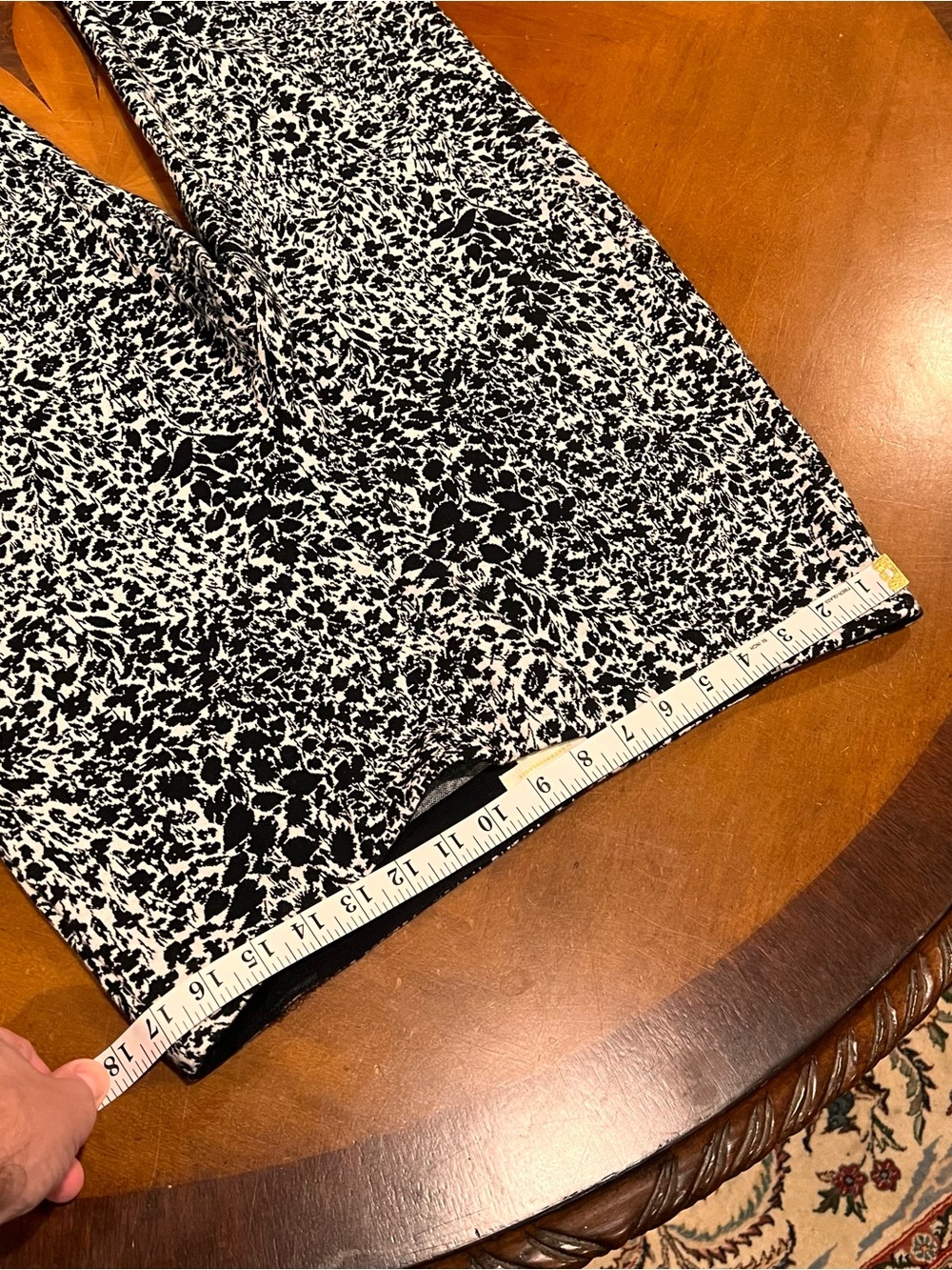 Maeve By Anthropologie Fleur The Margot Kick Flare Pant Black/White Large Crop - Picture 13 of 16